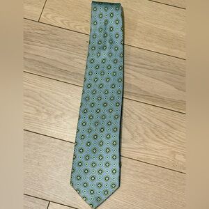 Brooks Brothers Green and Light Blue Geometric Silk Tie